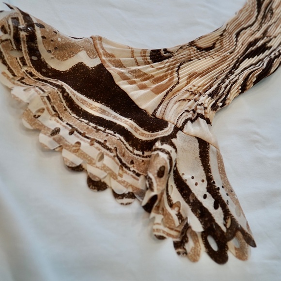 CATO Marble Brown Tan Creme Button down shirt Large - Picture 4 of 5